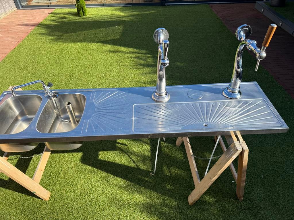 Lekblad met spoelbak,biertap, thuistap, mancave, bar, Ophalen, Zo goed als nieuw, Overige