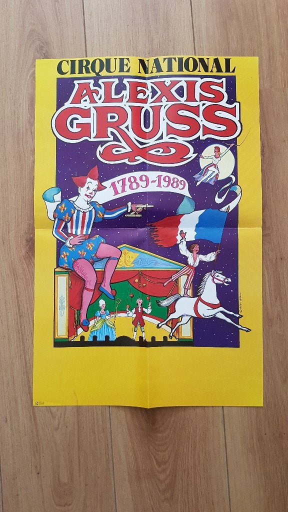 Vintage Cirque National Alexis Gruss Affiche 1789-1989, Ophalen of Verzenden, Gebruikt
