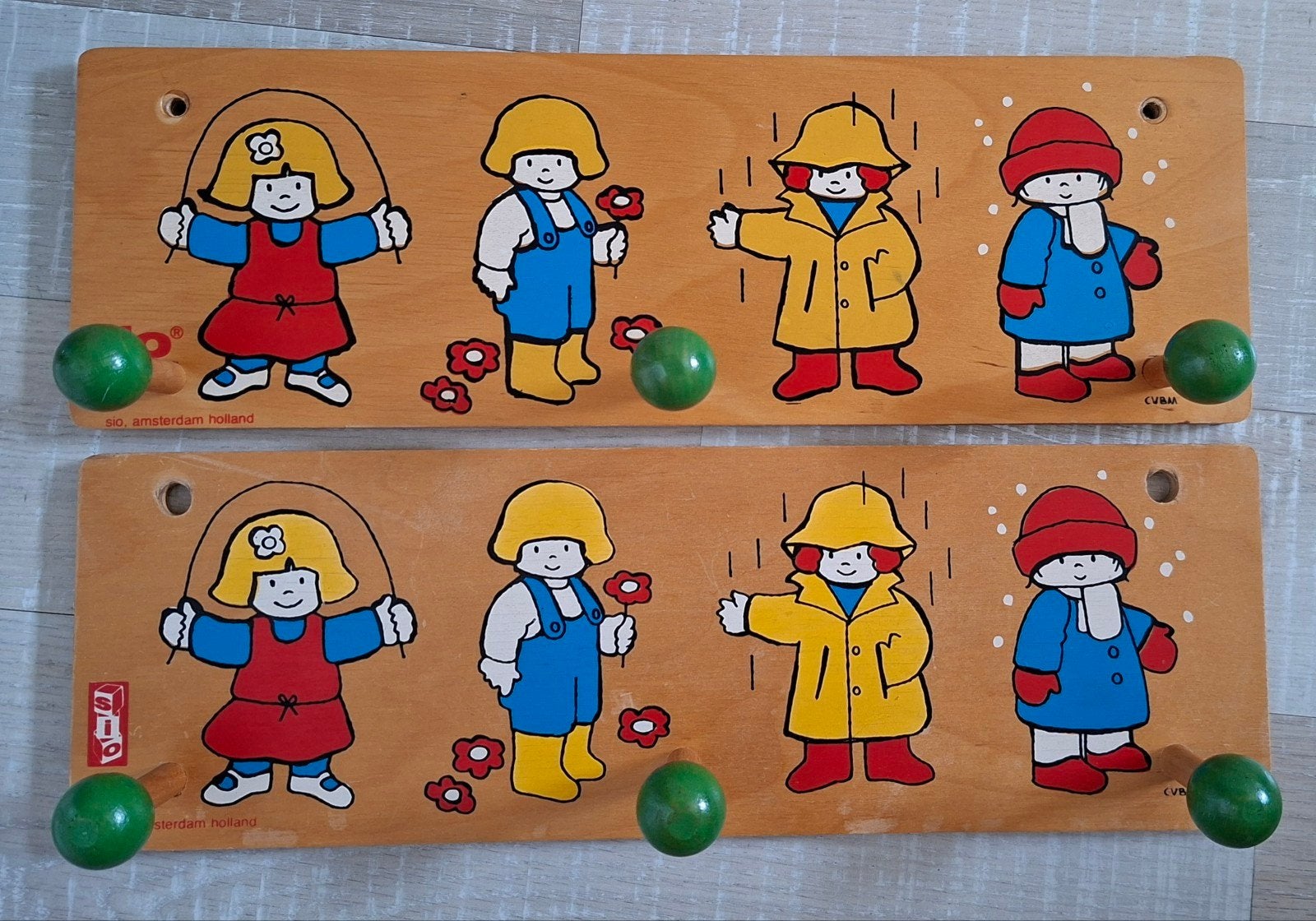 Vintage SIO Kinderkapstokken (2 stuks) - Hout, Ophalen of Verzenden, Gebruikt