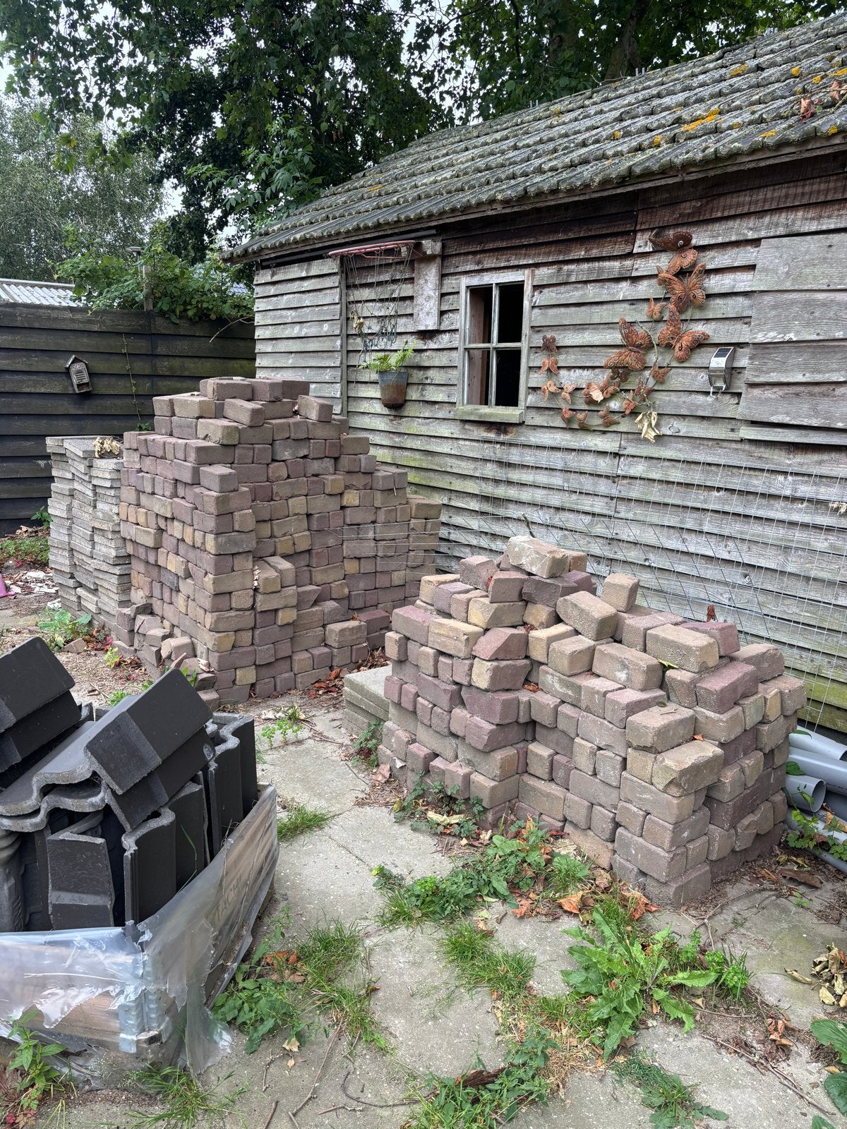 Gebruikte oud gebakken klinkers keiformaat - zelf uithalen, Tuin en Terras, Ophalen, Gebruikt, Klinkers, 10 m² of meer