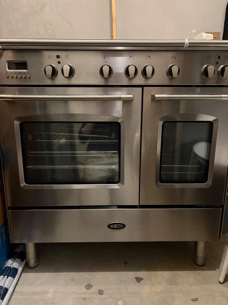 Boretti fornuis met dubbele oven – RVS – nette staat, Ophalen, Overige kleuren, 50 tot 100 cm, Zo goed als nieuw