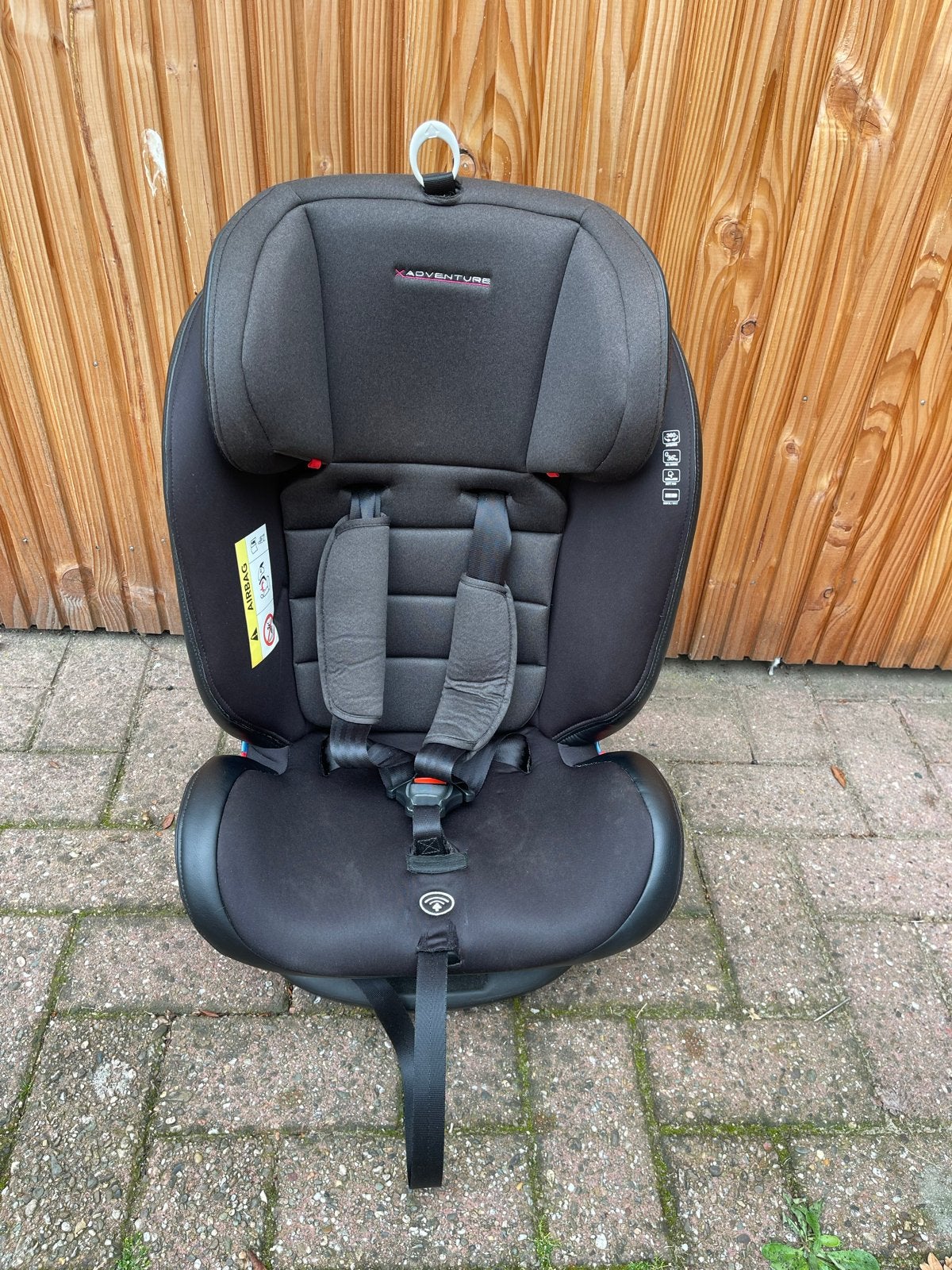 Zwarte 360 draaibare autostoel 0-36kg met Isofix, Autogordel of Isofix, Gebruikt, Verstelbare rugleuning, Ophalen