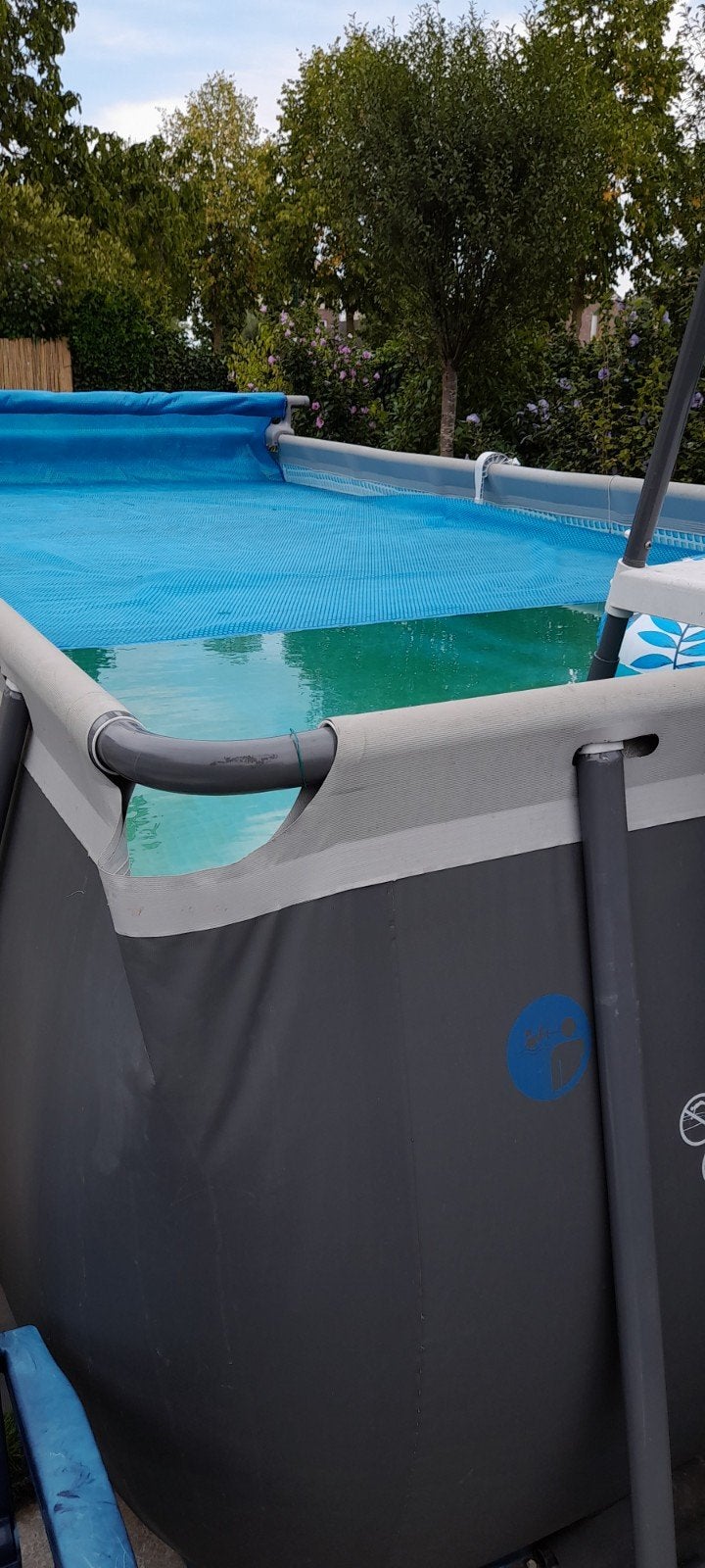intex opzet zwembad te koop Grijs, 120 cm of meer, 300 cm of meer, Ophalen of Verzenden, Zo goed als nieuw