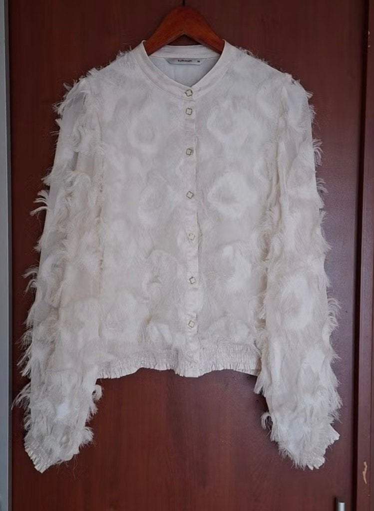 Elegante fluffie blouse Summum M, Maat 38/40 (M), Summum, Wit, Ophalen of Verzenden