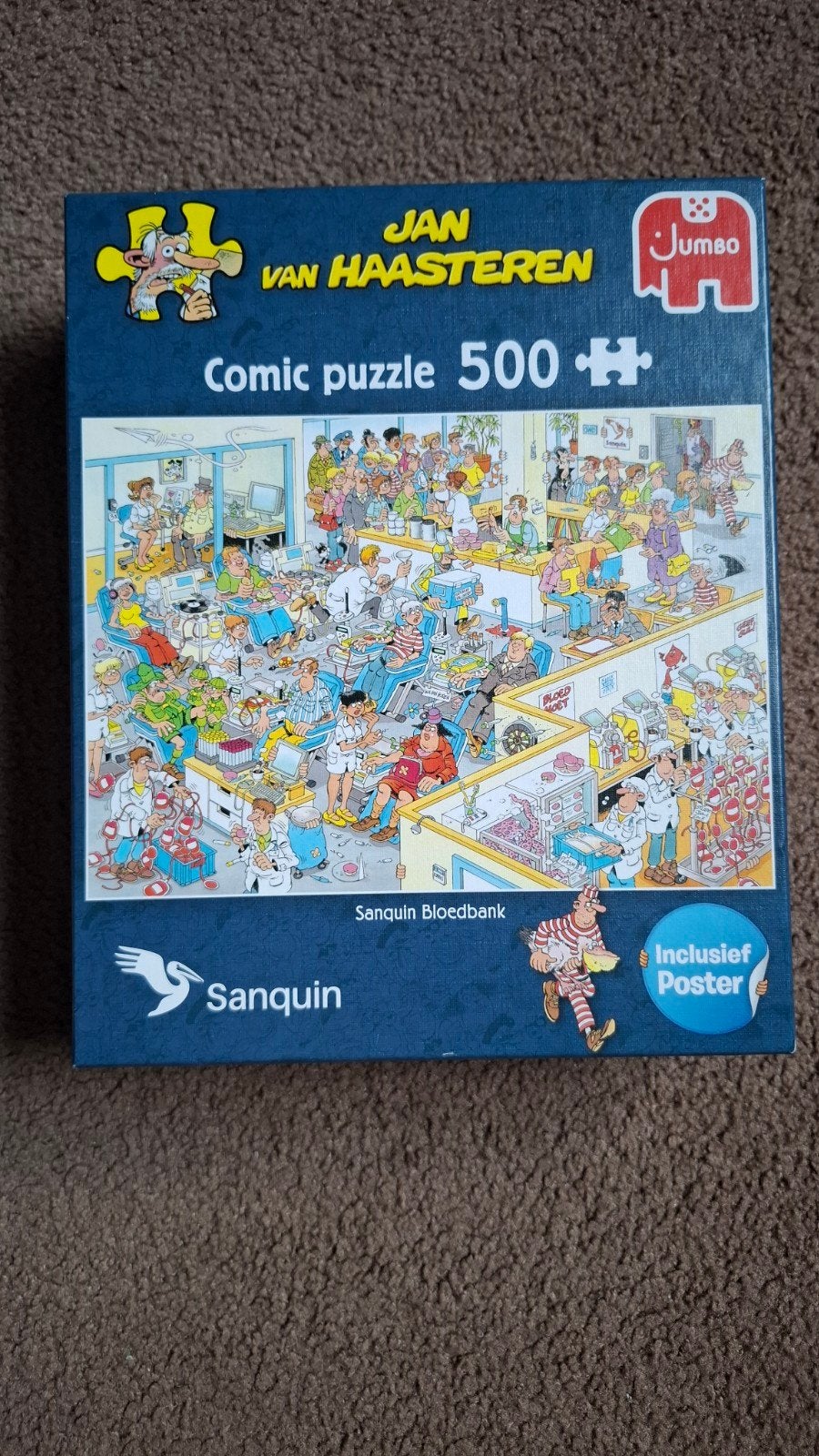Jan van Haasteren  Sanquin Bloedbank, Hobby en Vrije tijd, Denksport en Puzzels, Ophalen of Verzenden, 500 t/m 1500 stukjes, Zo goed als nieuw
