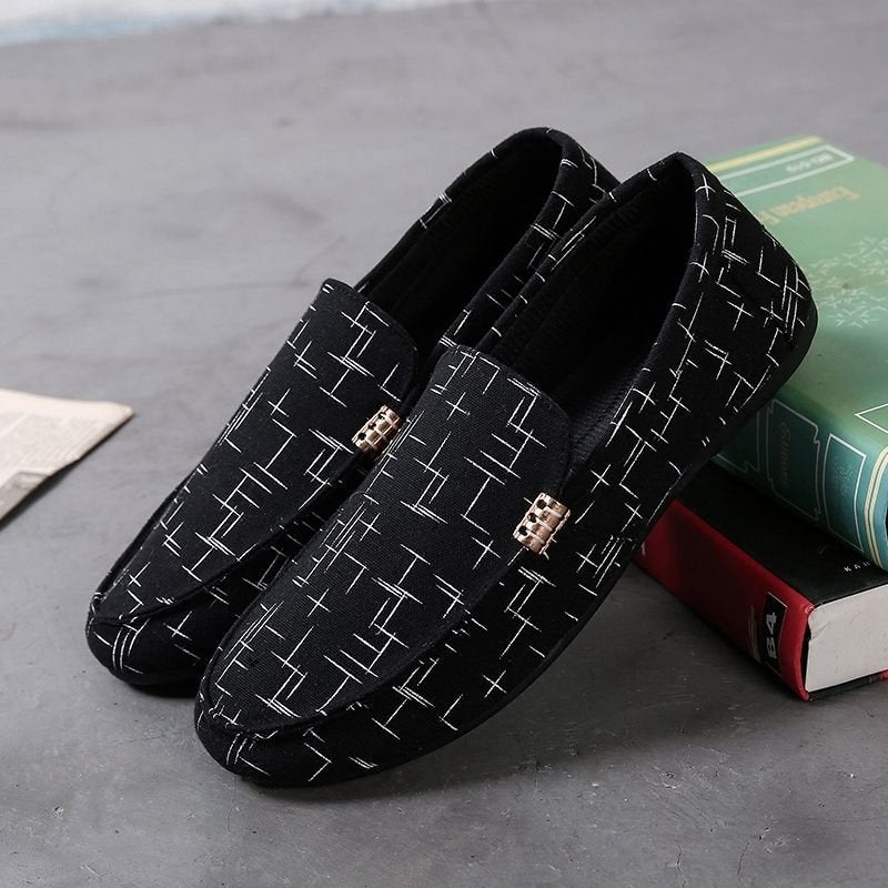 Zwarte patroon heren loafers schoenen mannen instappers, Verzenden, Nieuw, Zwart, Loafers
