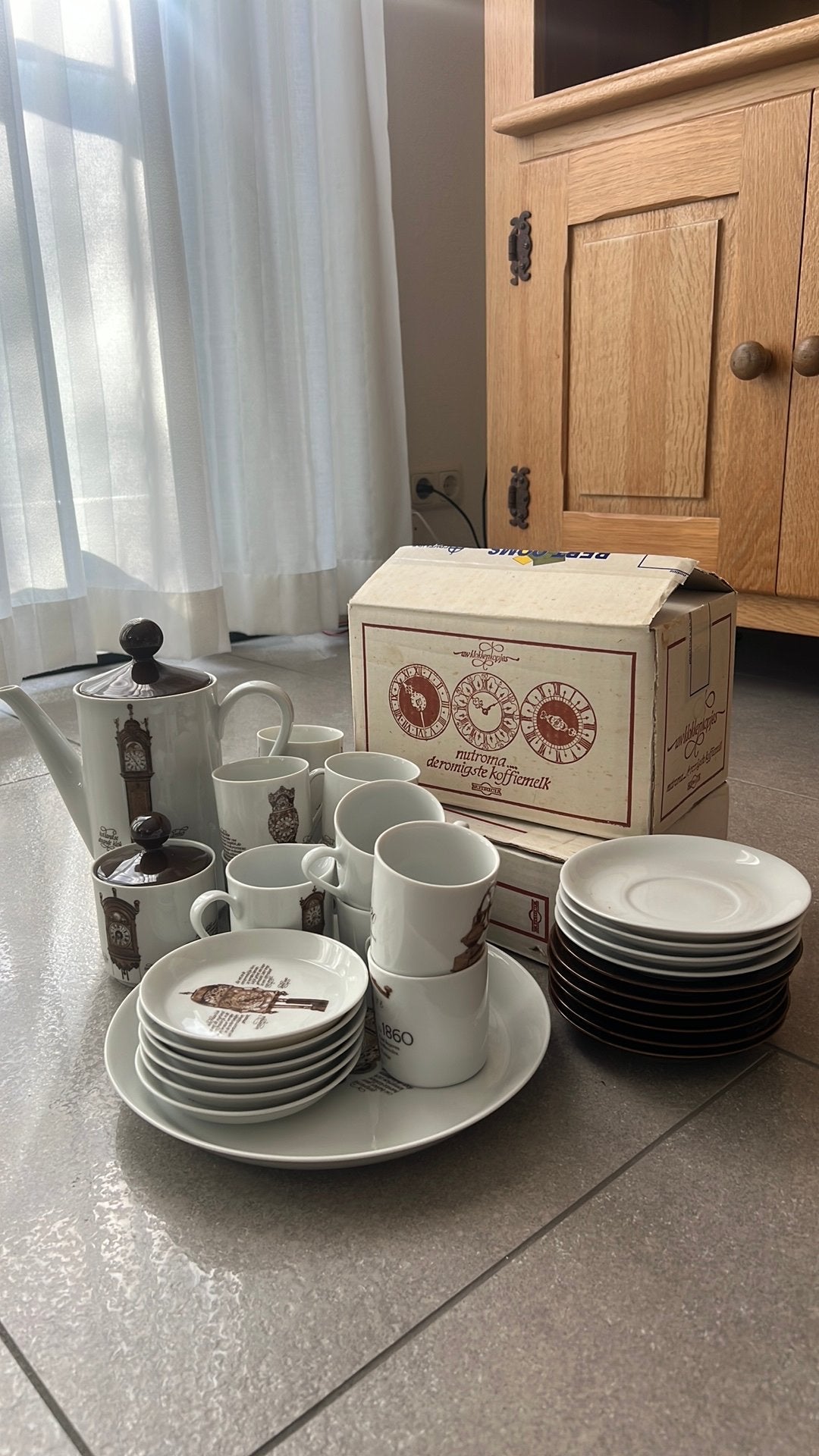 Vintage Nutroma Klokkenservies | Mitterteich | Met doos, Ophalen of Verzenden