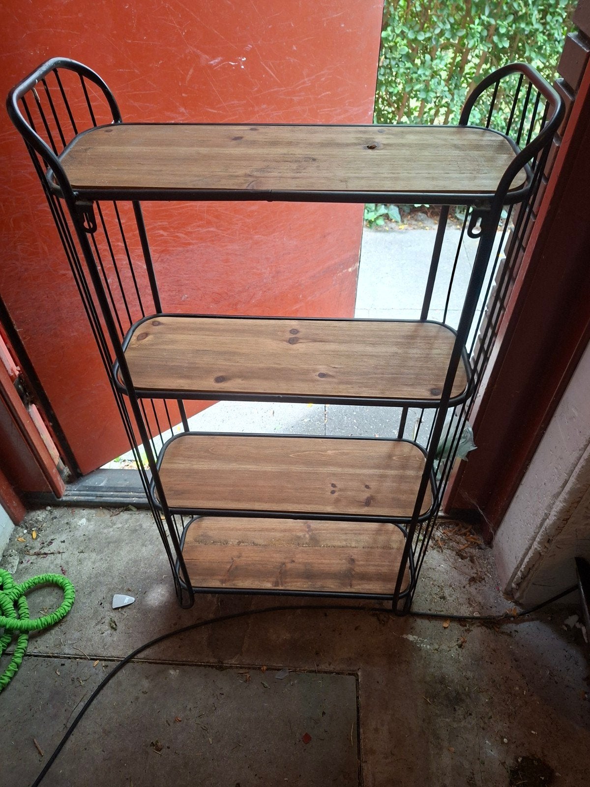 Metalen rek met houten planken - 4 lagen, Ophalen of Verzenden