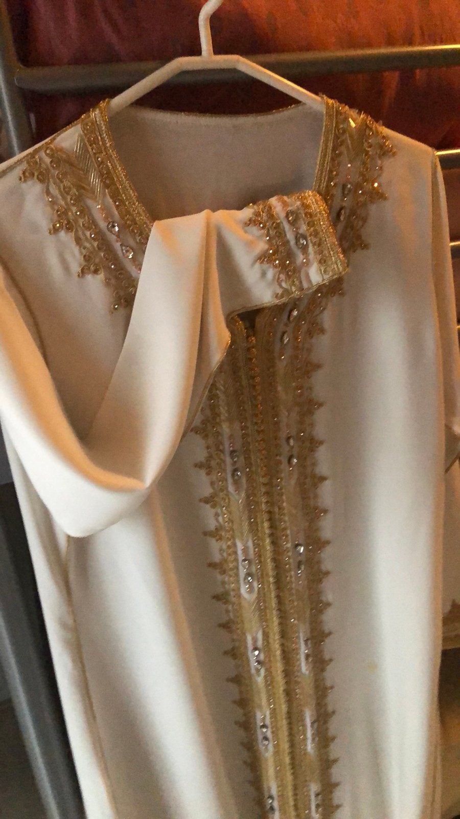 Creme kaftan met riempje S, Ophalen of Verzenden, Zo goed als nieuw, Beige, Overige typen