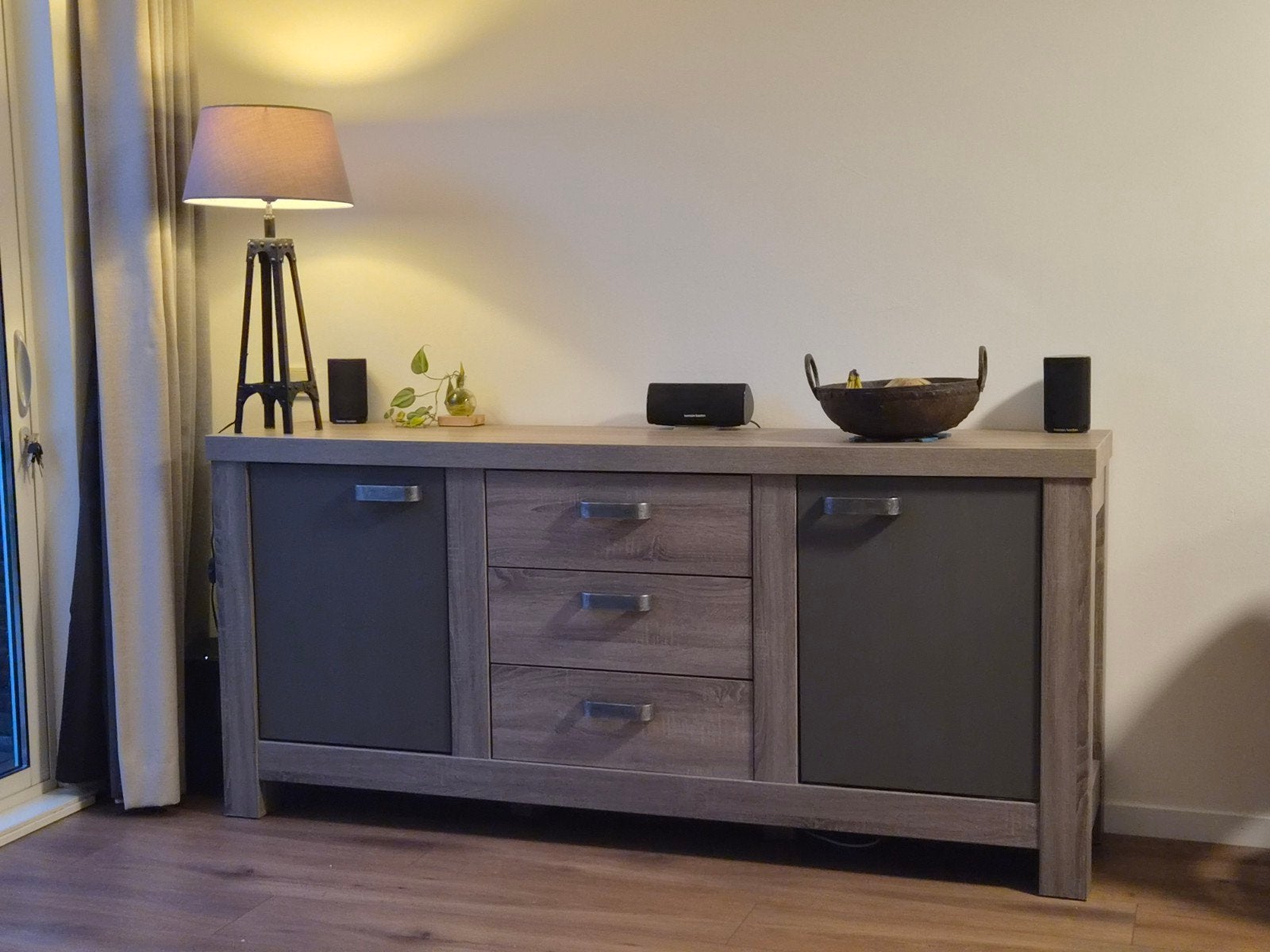 houten dressoir kast, Ophalen, Gebruikt, Met deur(en), 200 cm of meer
