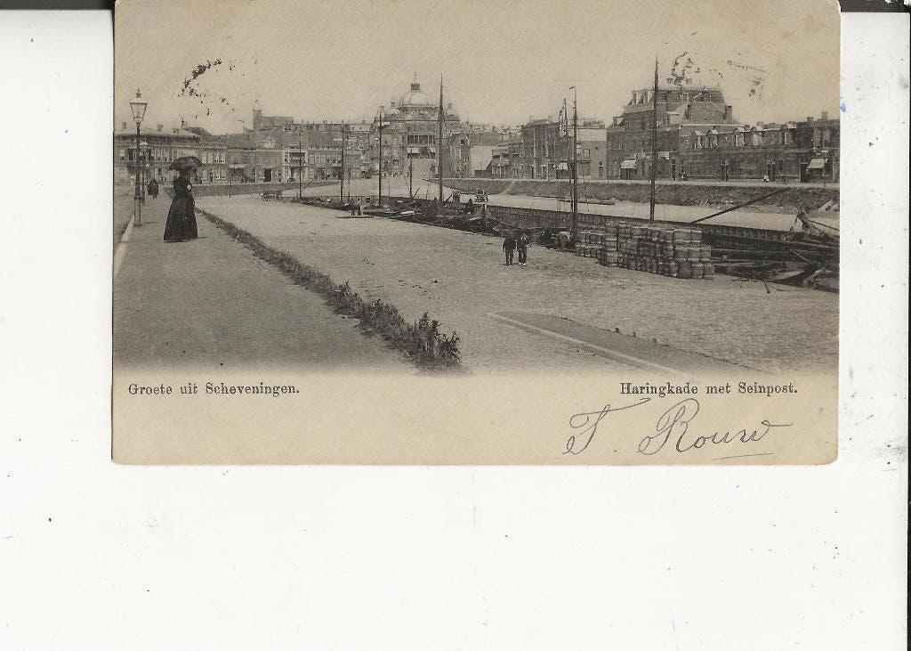 Scheveningen Haringkade met Seinpost en tonnen 5 febr 1903, Ophalen of Verzenden, Voor 1920, Gelopen, Zuid-Holland