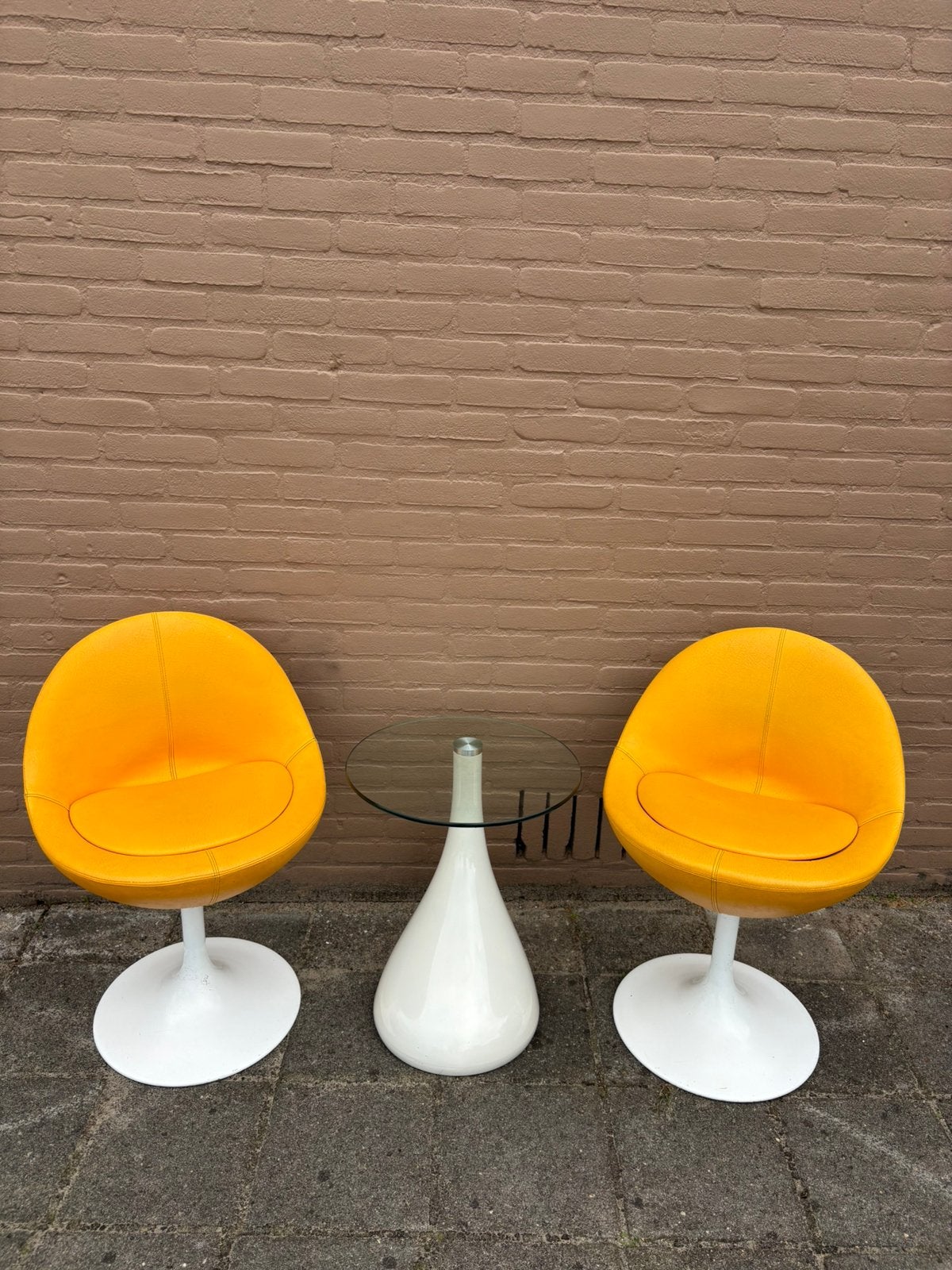 Vintage set 2 stoeltjes tafeltje, Ophalen, Huis en Inrichting