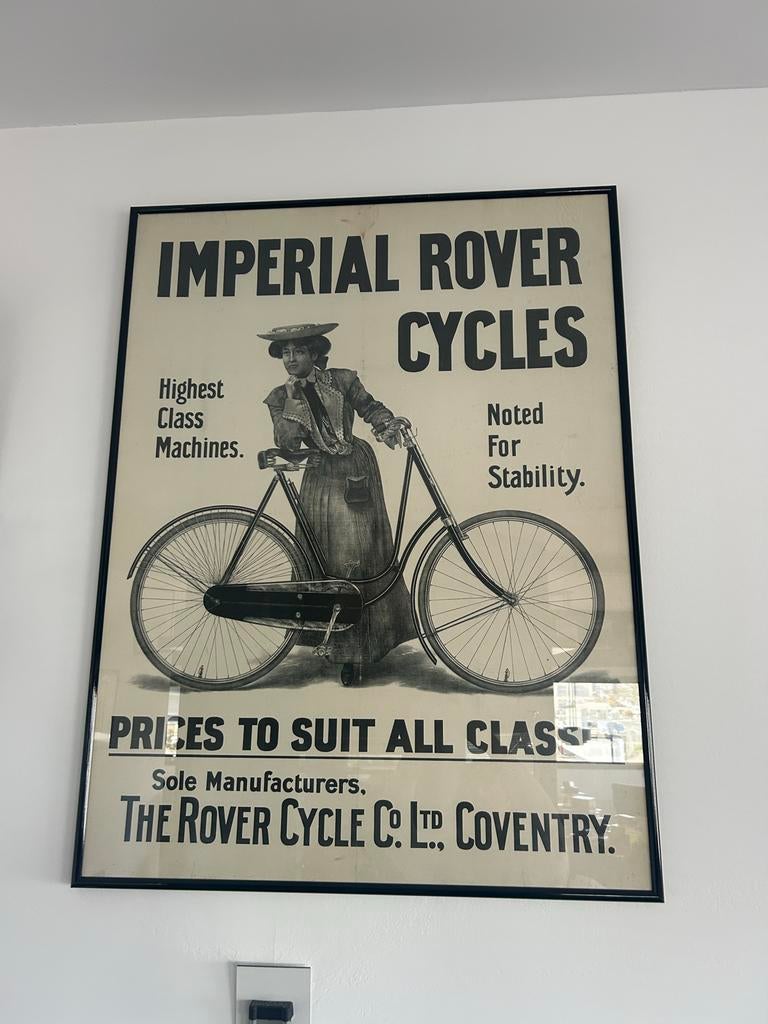 Imperial Rover Cycles reclameposter origineel, Ophalen of Verzenden, Gebruikt, Reclamebord