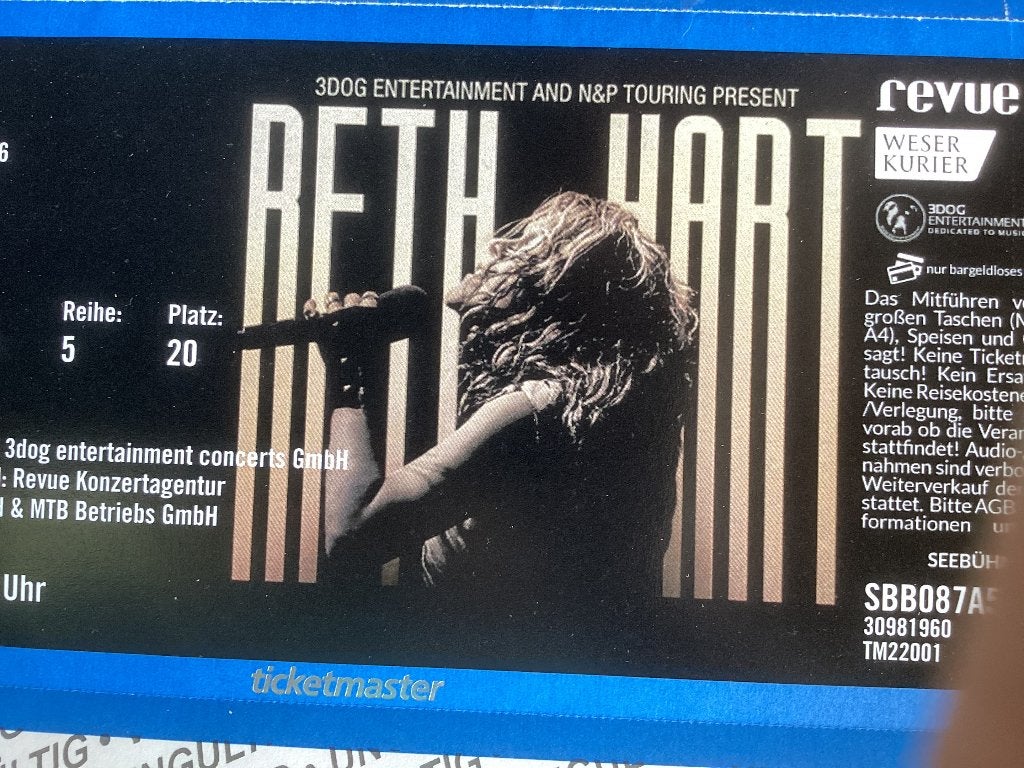 Beth Hart Bremen 29 juli 2026, Twee personen, Juli