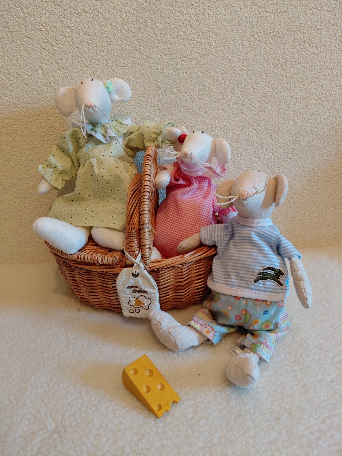 Leuke Set Stoffen Muizen + Mandje 🐀🐀🐀, Ophalen of Verzenden, Gebruikt, Overige typen