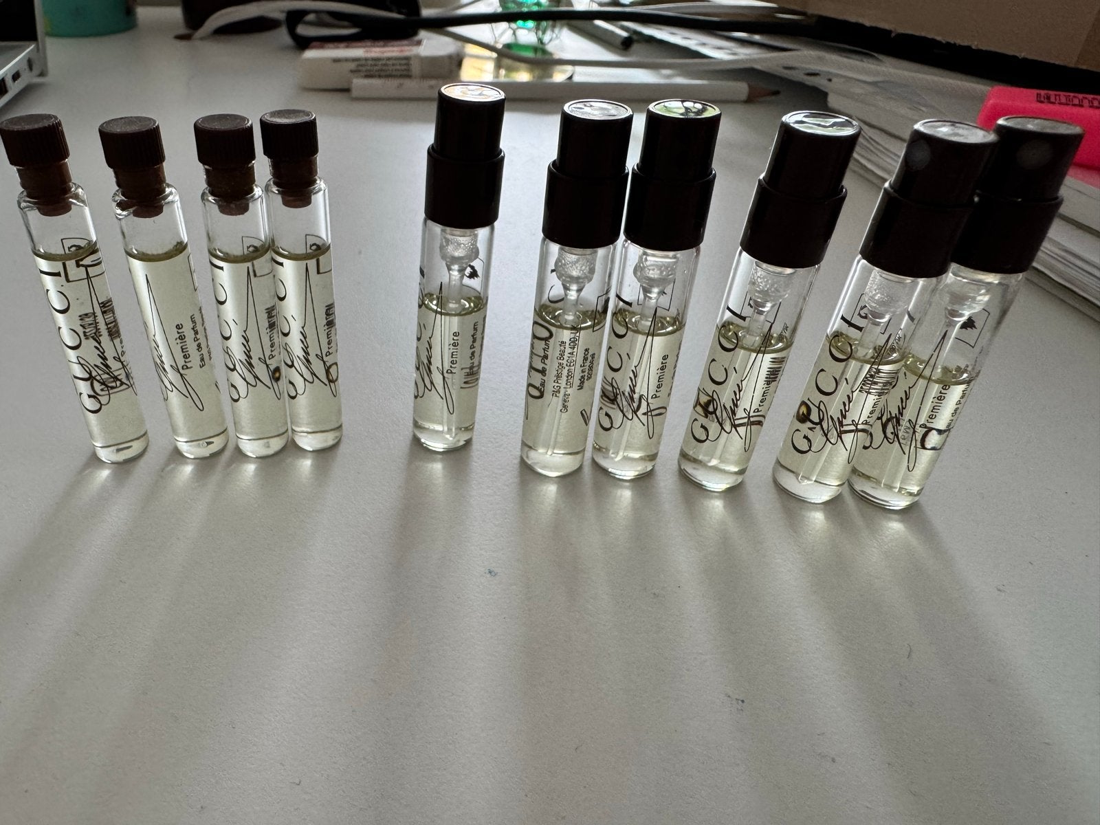 Gucci Première Eau de Parfum Miniatuur Samples (10 stuks), Sieraden, Tassen en Uiterlijk, Ophalen of Verzenden, Nieuw