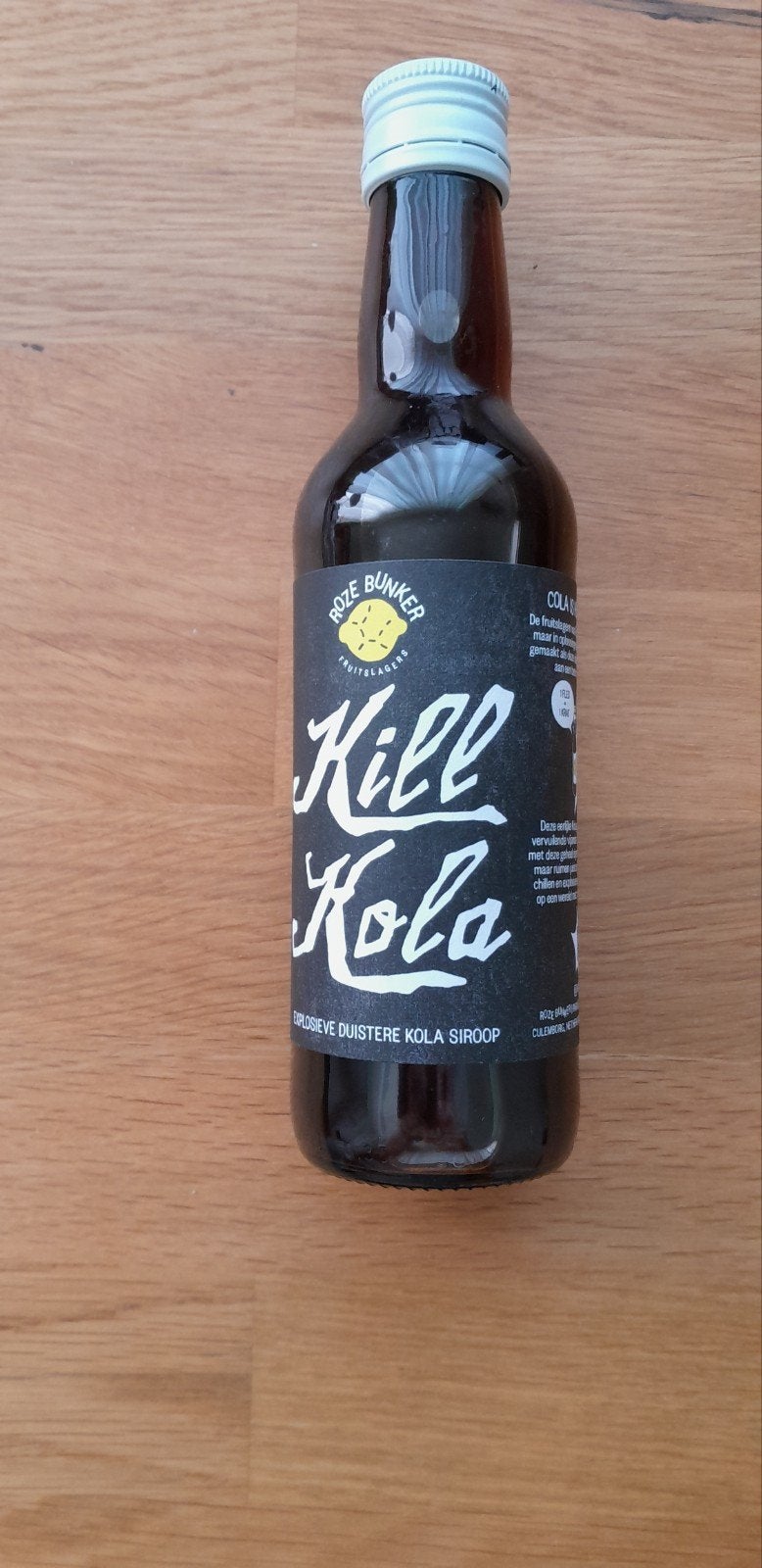 Flesje Kill Kola, 340 ml. cola siroop, 1 fles = 1 krat, Ophalen