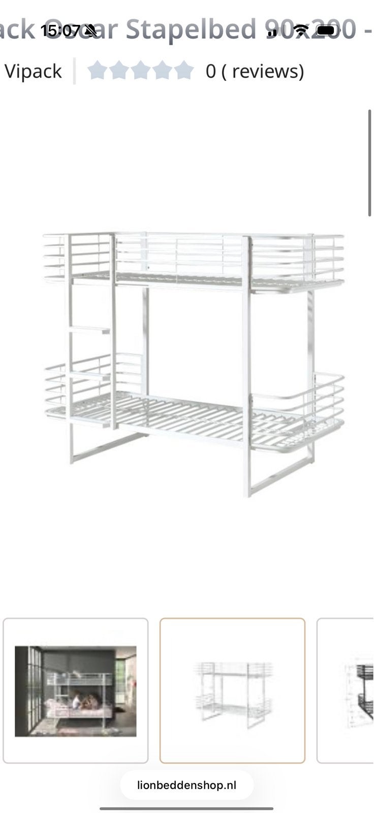 Stapelbed 90x200, Ophalen, Gebruikt, 90 cm, Tweepersoons