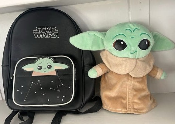 StarWars rugzak en knuffel baby yoda grogu, Ophalen of Verzenden, Zo goed als nieuw, Overige merken