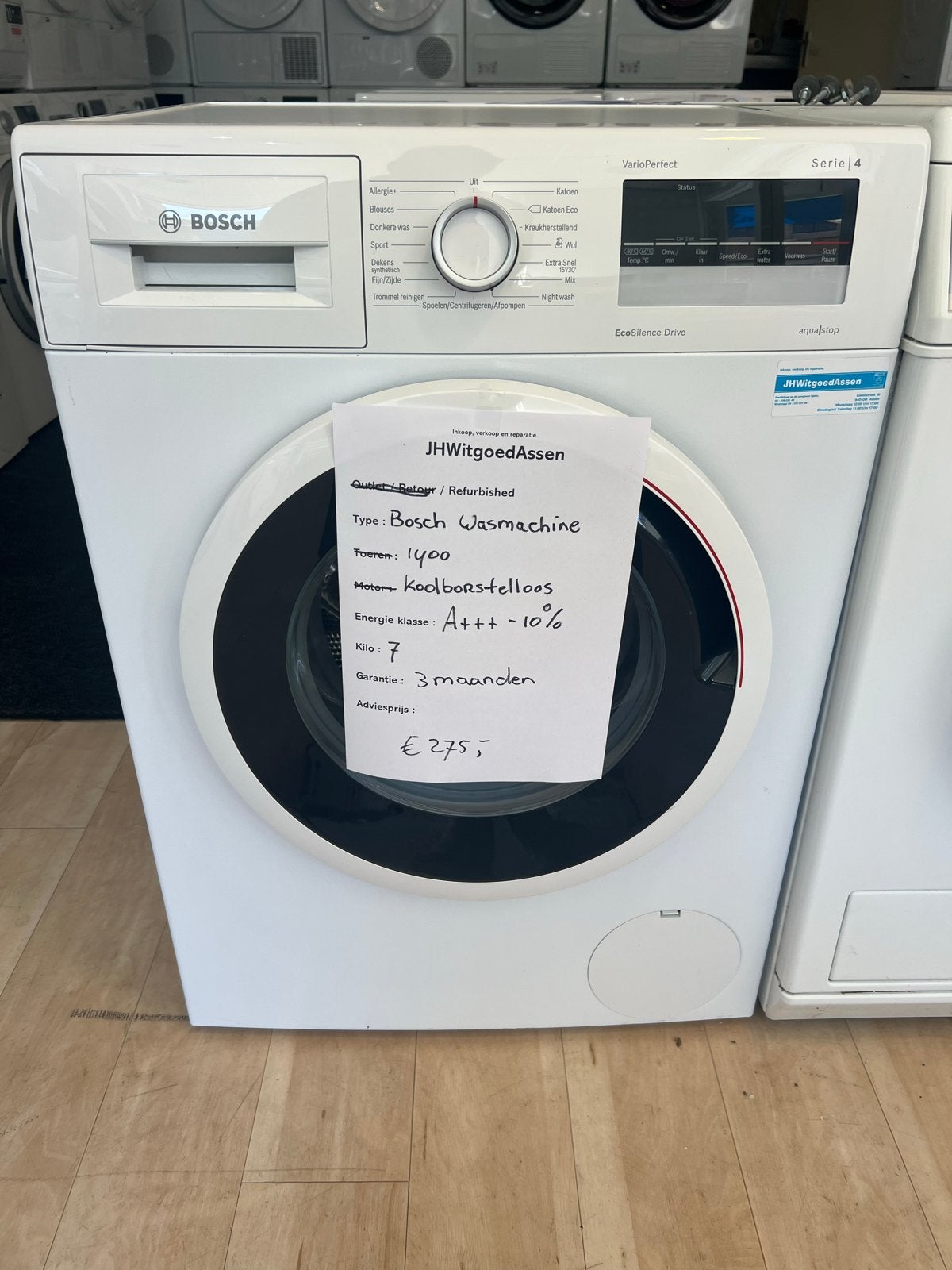 Bosch Serie 4 Wasmachine - 7kg, 1400 toeren, A+++, Refurbished, Ophalen of Verzenden, Voorlader, Jhwitgoed