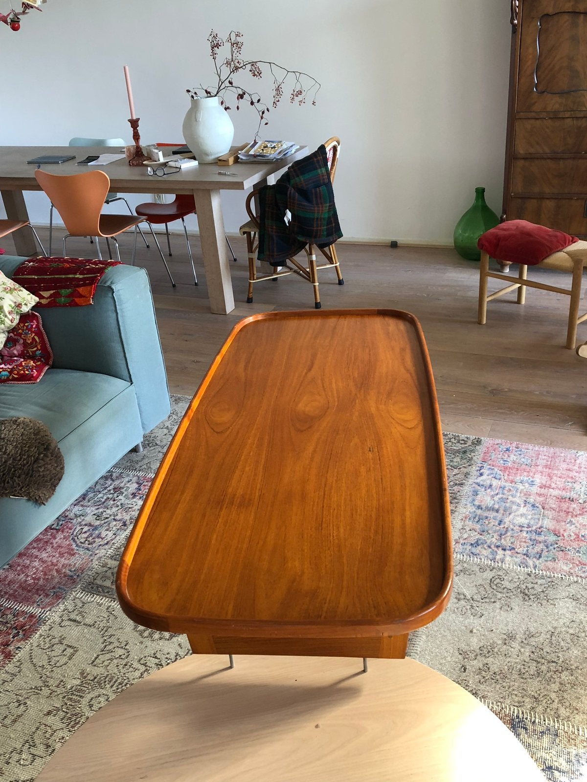 Prachtige teak tafel 58x134cm, Ophalen, Zo goed als nieuw