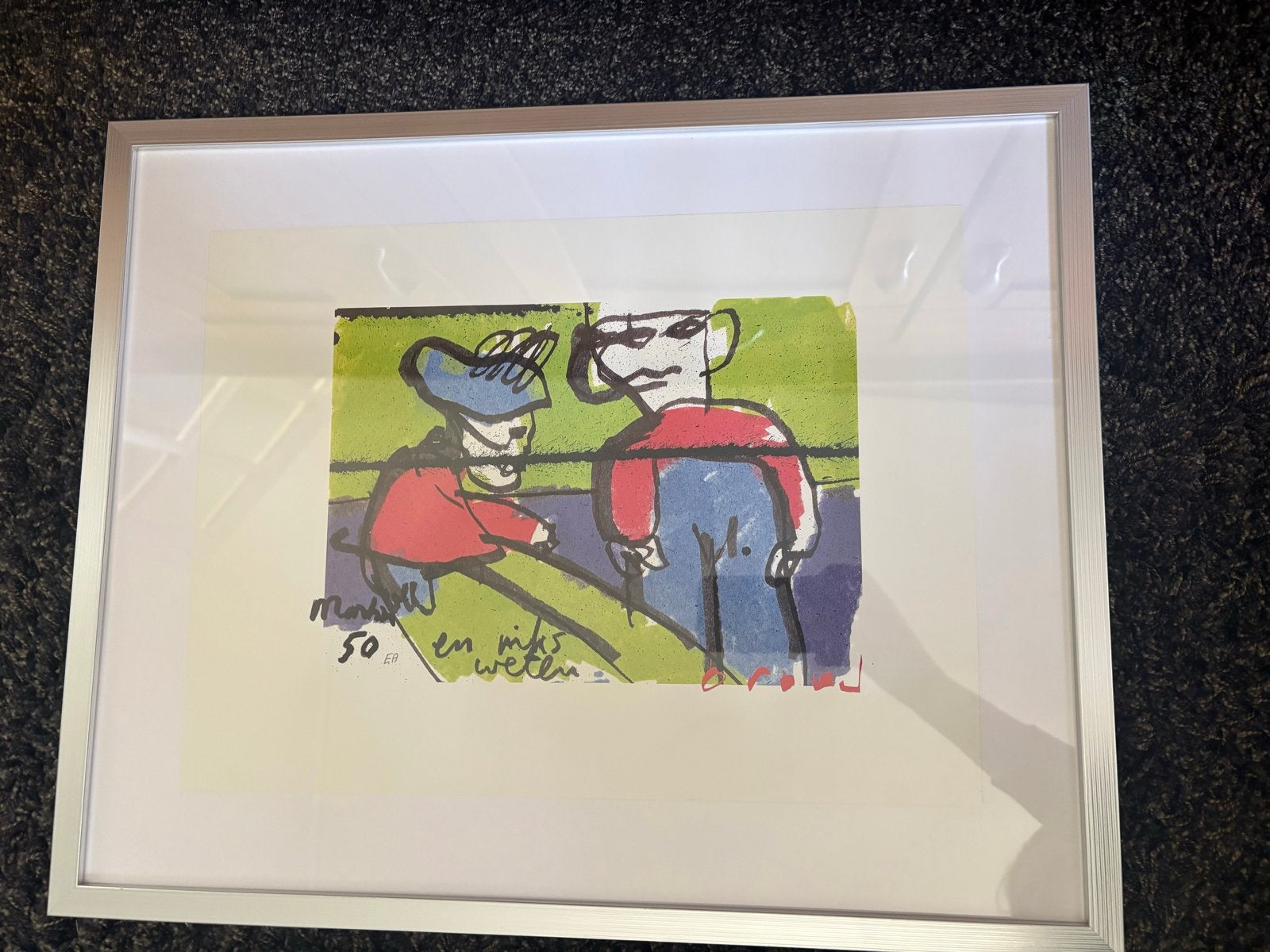 Originele zeefdruk Herman Brood - 50 en niks weten, Antiek en Kunst, Gesigneerd, Ophalen of Verzenden, Zeefdruk