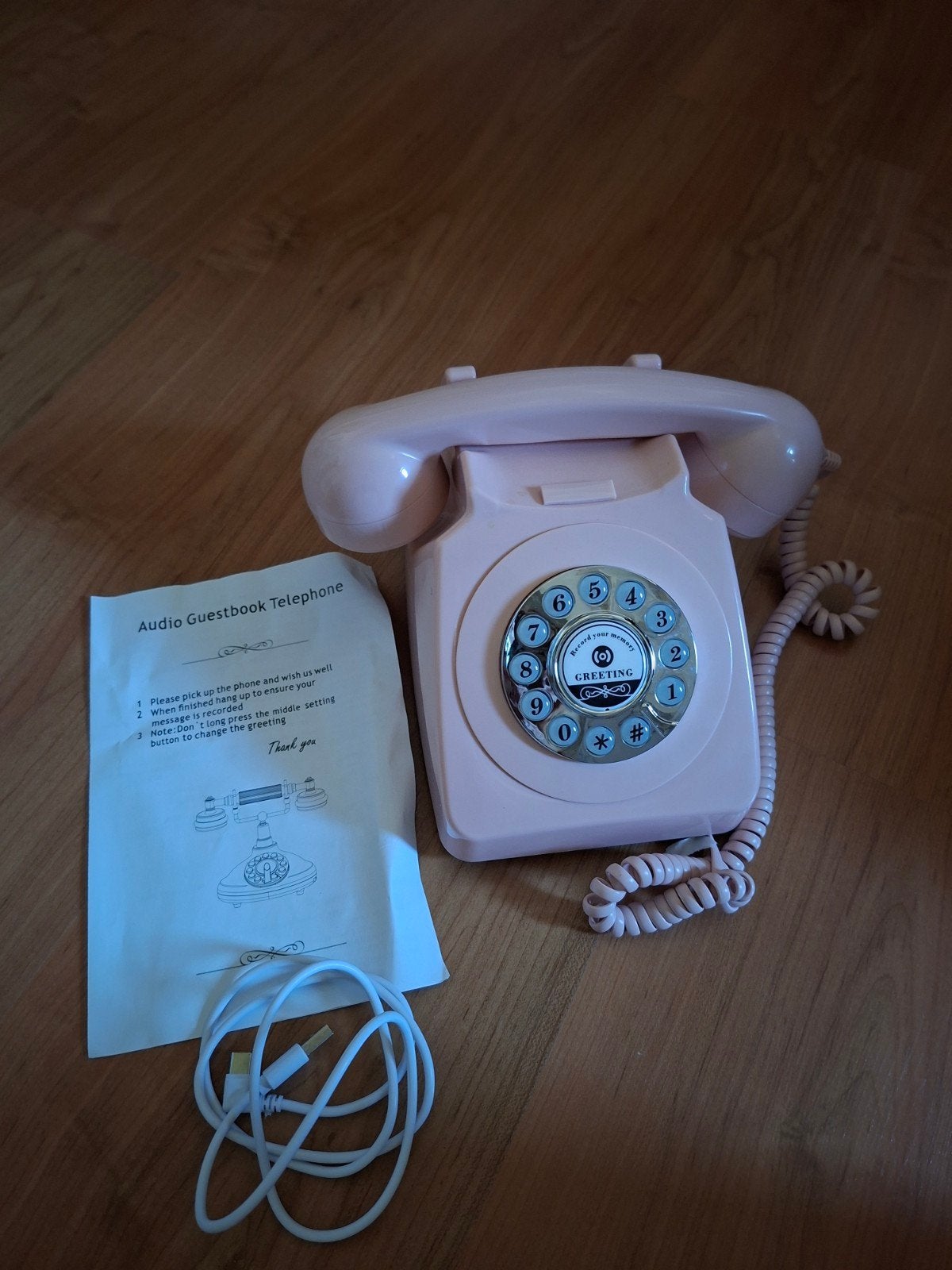 Audio Gastenboek Telefoon - Roze Retro Stijl, Ophalen of Verzenden, 1 handset