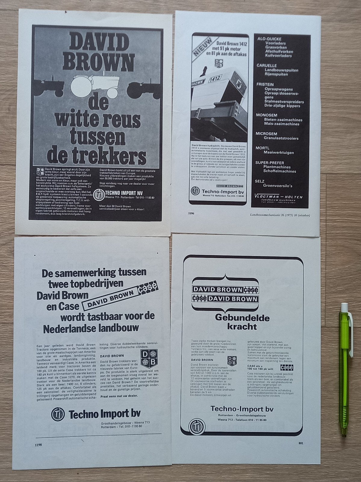 David Brown/ Case advertenties., Ophalen of Verzenden, Gelezen, Overige merken