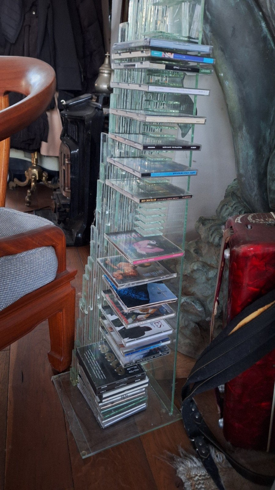 glazen cd rek, Ophalen, Glas, Cd's