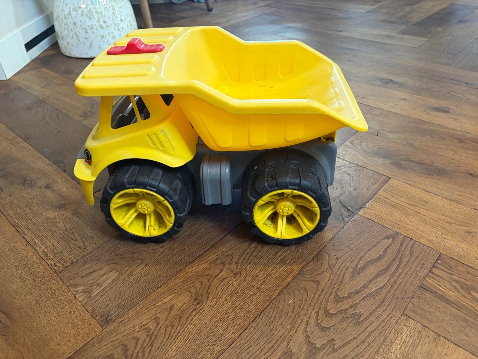 Gele kiepwagen speelgoed, Ophalen, Gebruikt