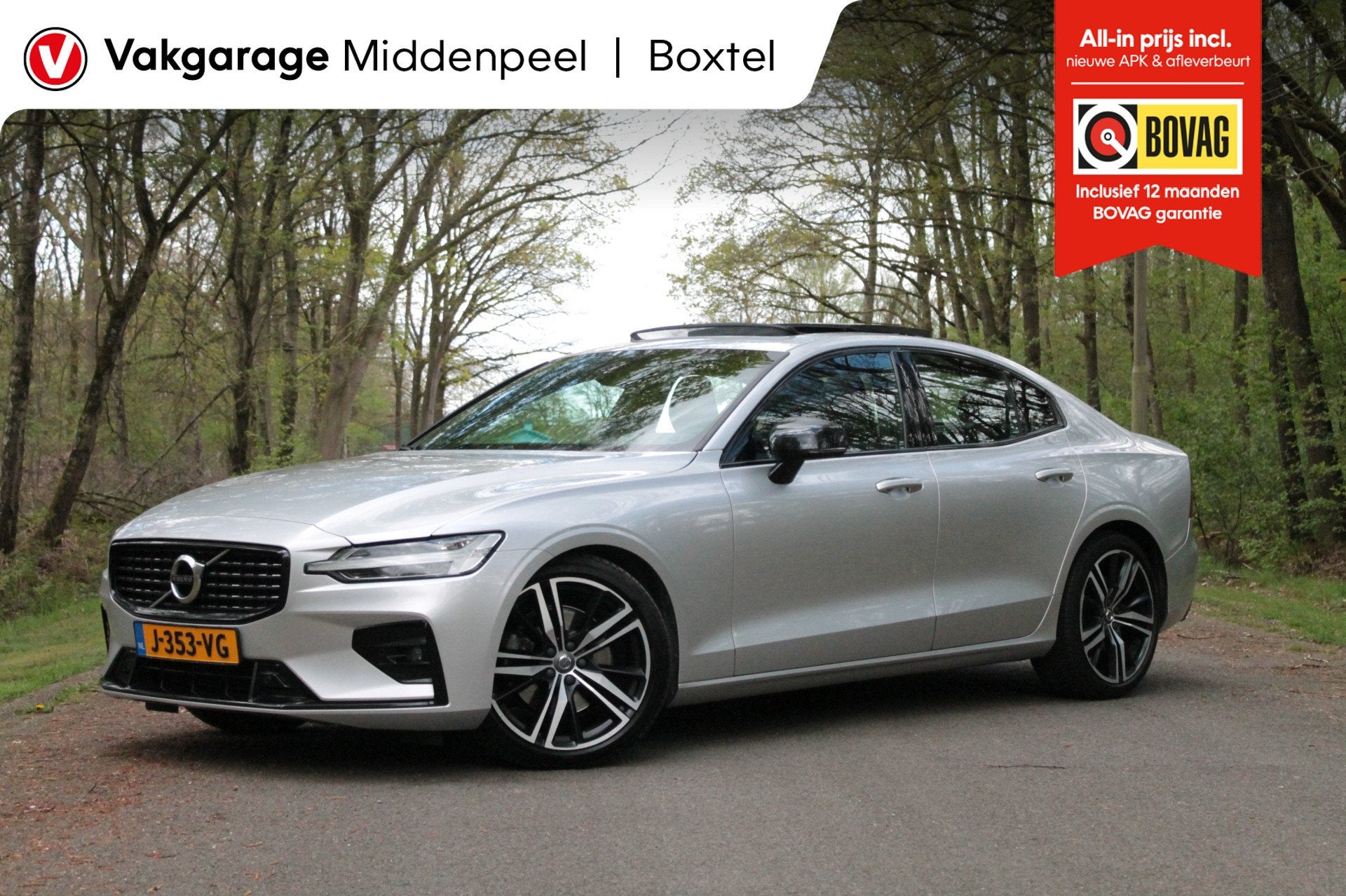 Volvo S60 2.0 B4 R-Design | Pano | Carplay | LED (bj 2020), 12 maanden, 4 cilinders, S60, Automatische klimaatregeling