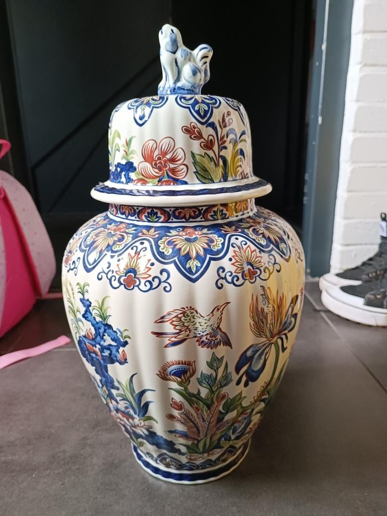 Vintage Vieux Rhodes Boch gemberpot met deksel, Antiek en Kunst, Ophalen