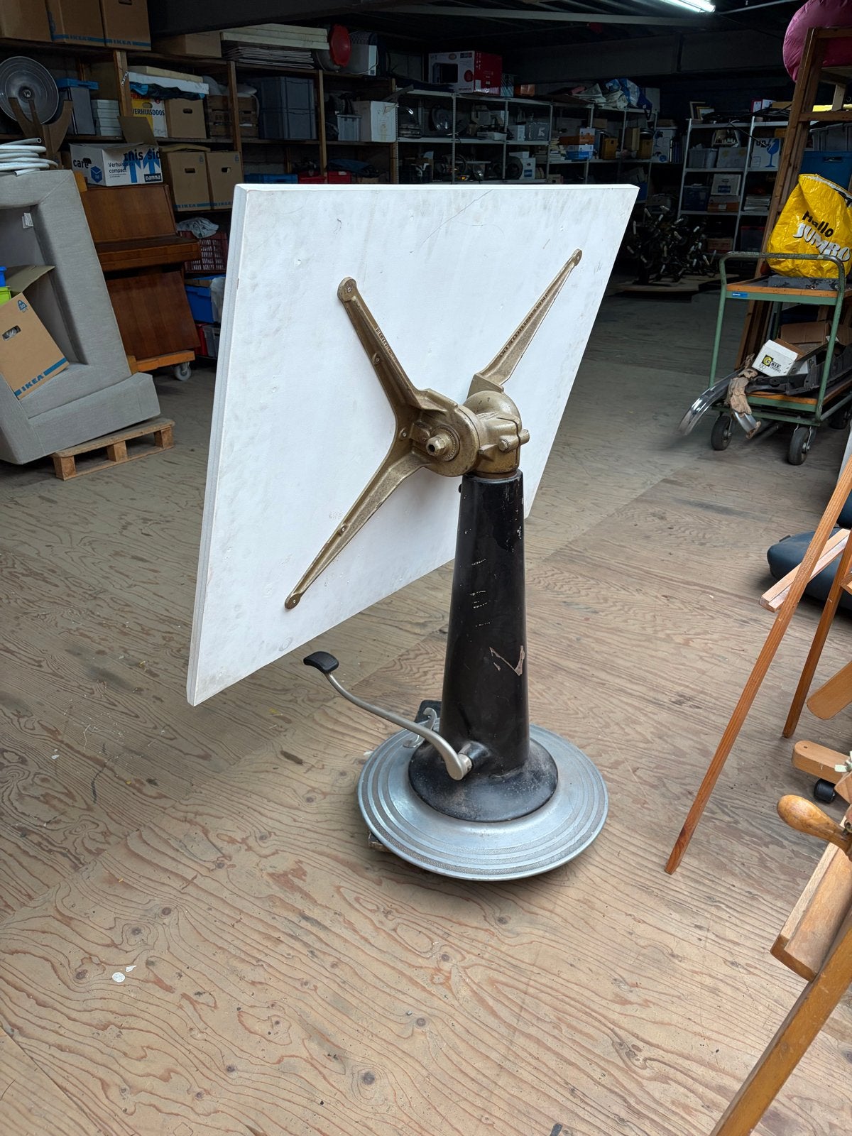 Antieke Hydraulische Tekentafel Jaren '50, Ophalen, Gebruikt, Minder dan 130 cm