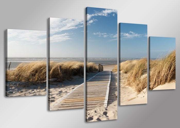 Nieuw * 5 Luik van Canvas * Noordzee 80x160cm, Ophalen of Verzenden