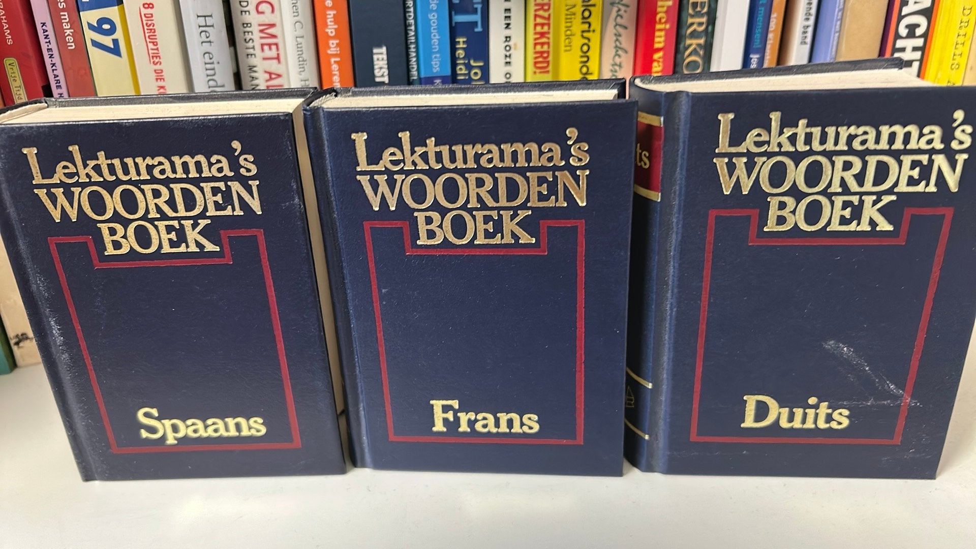 3 woordenboekjes duits frans spaans 14x10x4 cm, Gelezen, Complete serie, Ophalen of Verzenden, Algemeen