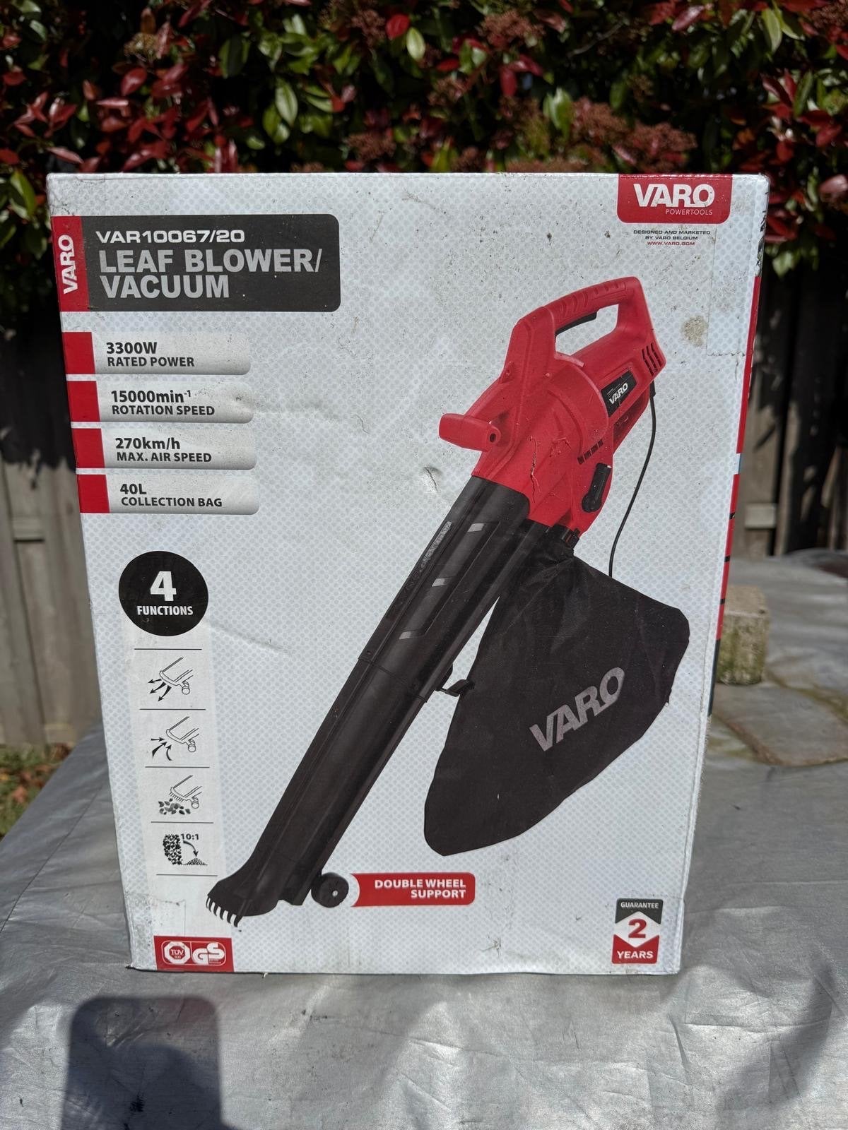 Varo VAR10067/20 Bladblazer/Zuiger 3300W, Tuin en Terras, Bladblazers, Ophalen, Handgedragen, Nieuw, Met opvangzak