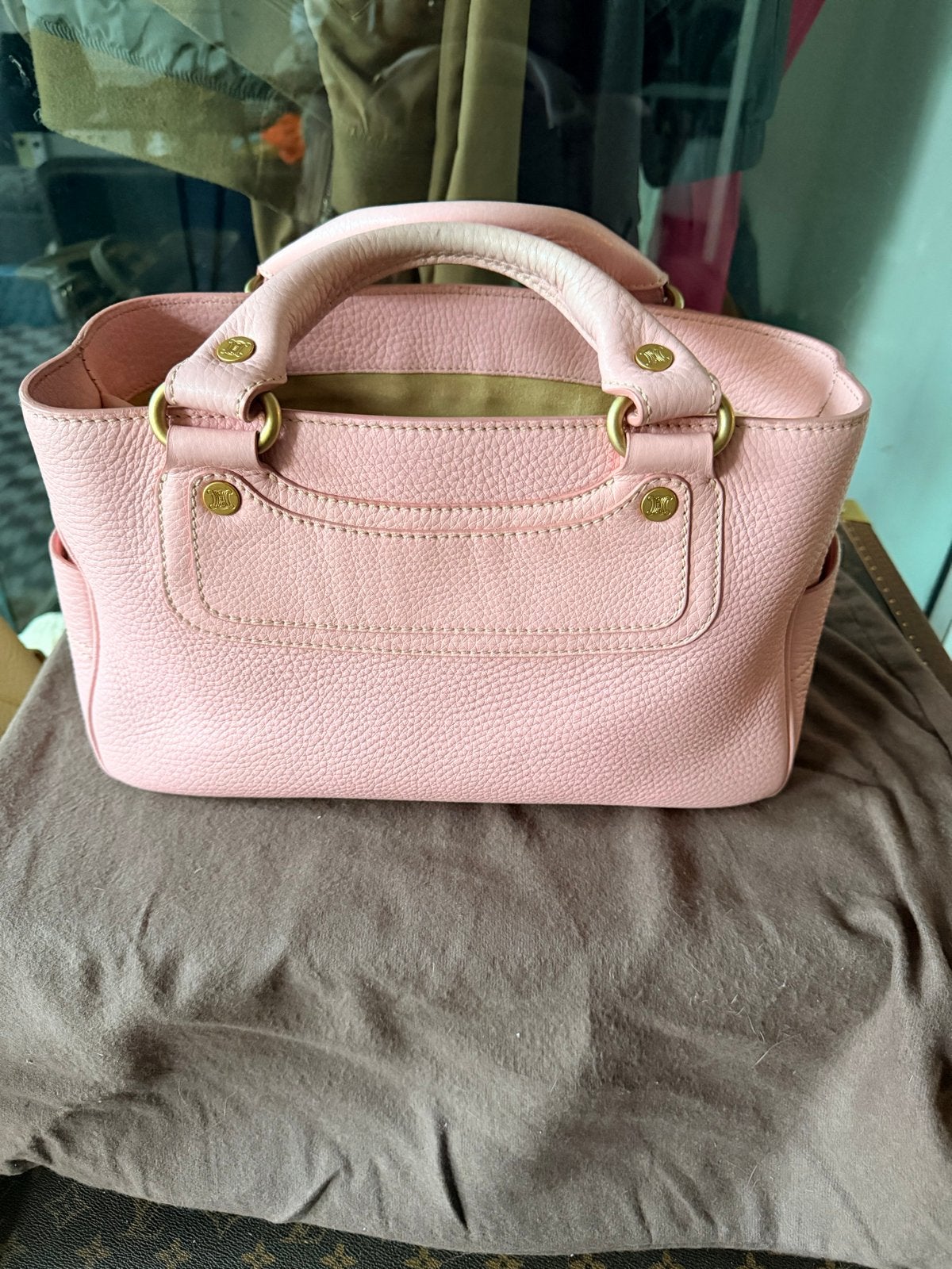 Celine Boogie Bag Roze Grained Leer Handtas, Ophalen of Verzenden, Gebruikt, Roze, Handtas