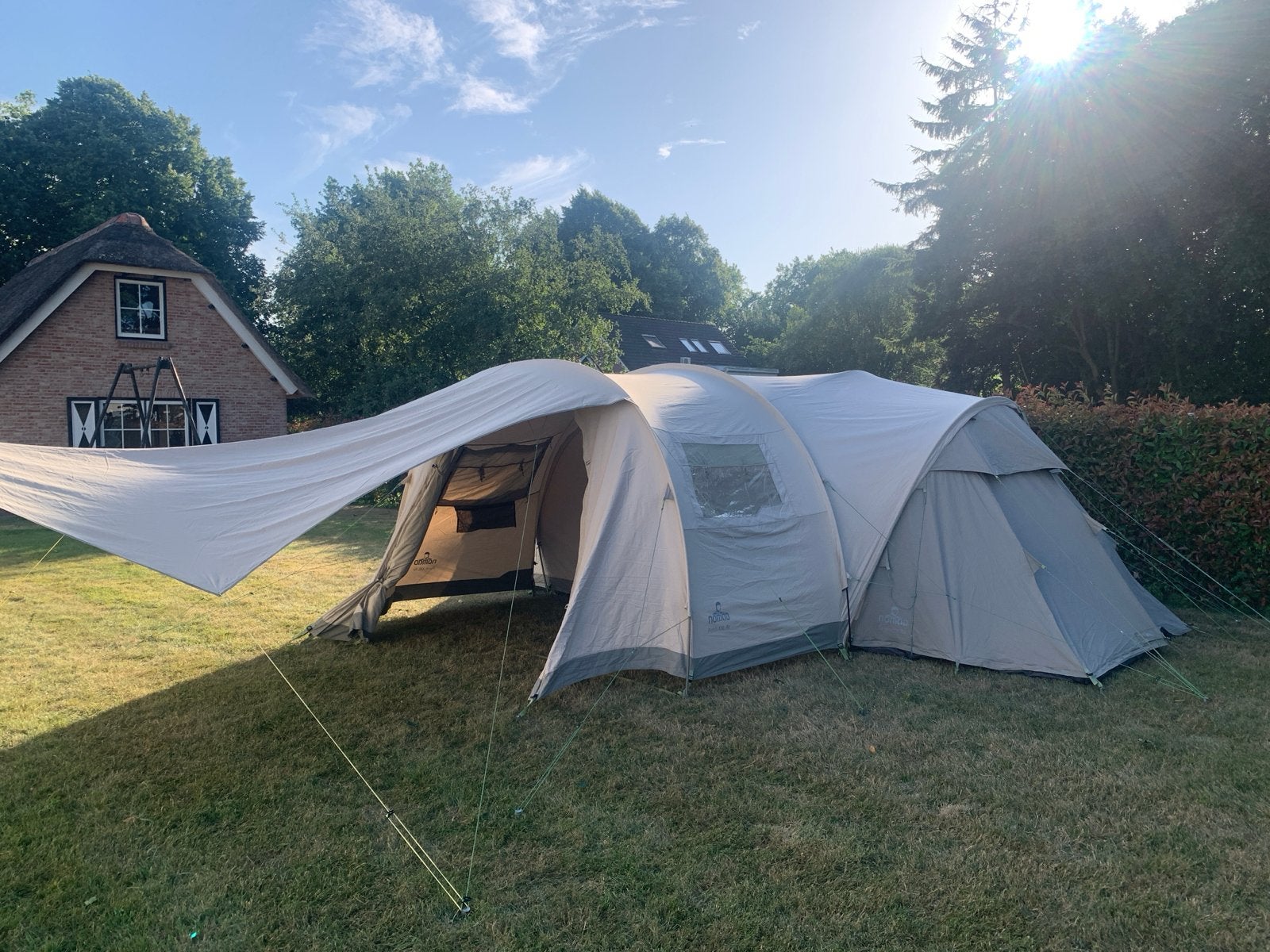 Nomad Touarec 5 Air tent met Porch XXL Air en Tarp XL Air, Caravans en Kamperen, Tenten, Ophalen, Gebruikt, Tot en met 5