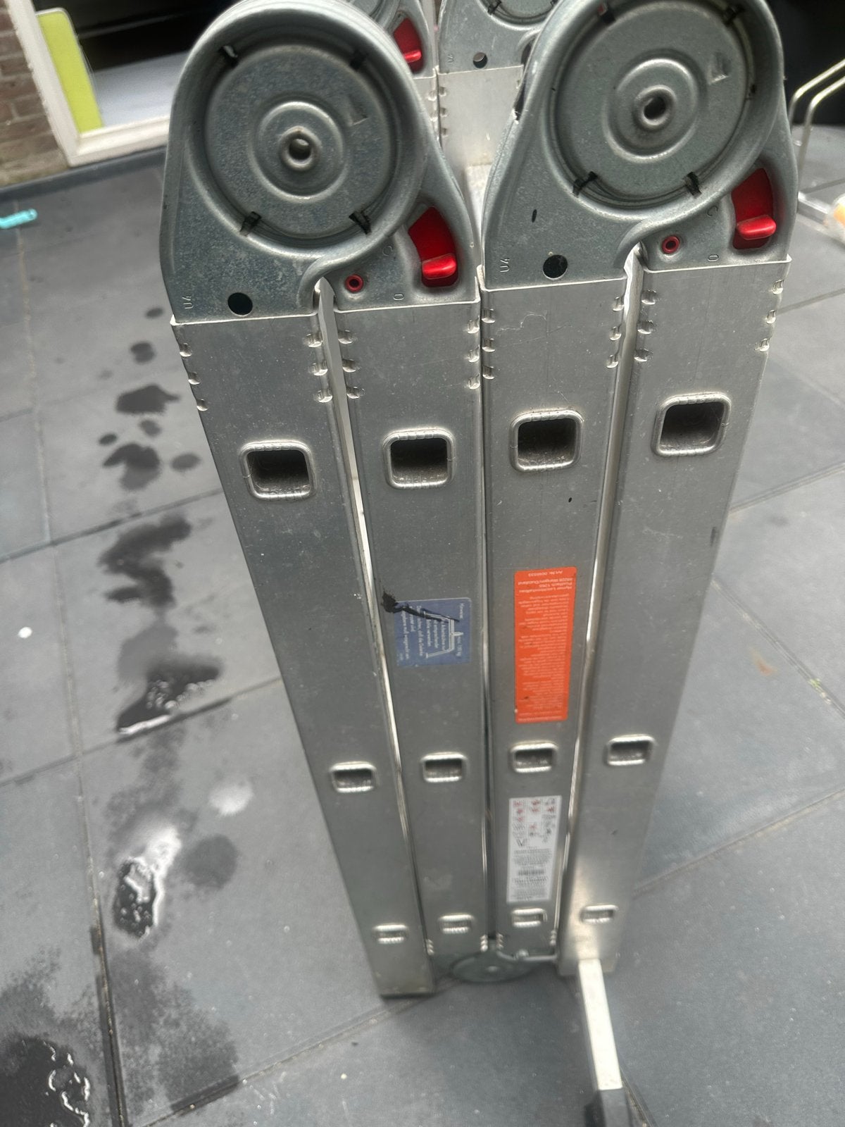 Aluminium Hymer vouwladder/trap - 12 treden-- 3.50m, Ophalen, Gebruikt, Ladder, Opvouwbaar of Inschuifbaar
