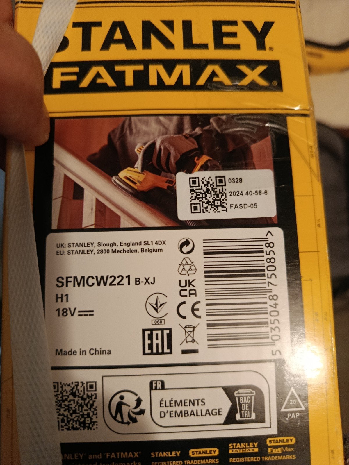 Stanley Fatmax SFMCW221 B-XJ Vlakschuurmachine (Nieuw), Ophalen of Verzenden, Nieuw, Minder dan 600 watt, Vlakschuurmachine
