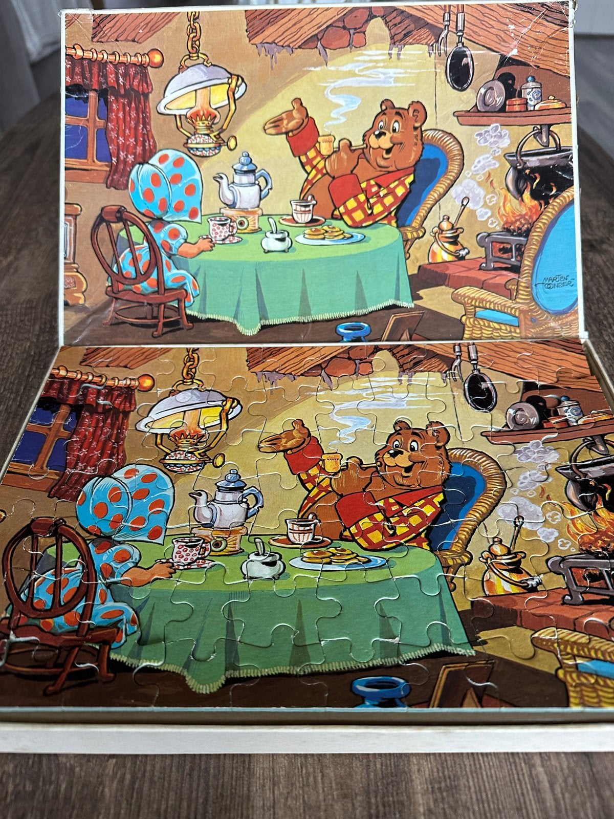 Vintage Olivier B. Bommel Puzzel - 70 Stukjes, Ophalen of Verzenden, Olivier B, Bommel en Tom Poes, Gebruikt