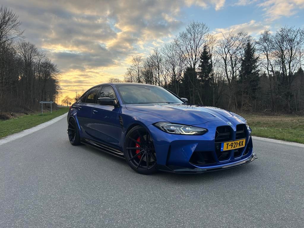 BMW 3-Serie M3 700pk Xdrive Aut 2022 Blauw, Auto's, BMW, Automaat, Blauw, Leder, Overige kleuren