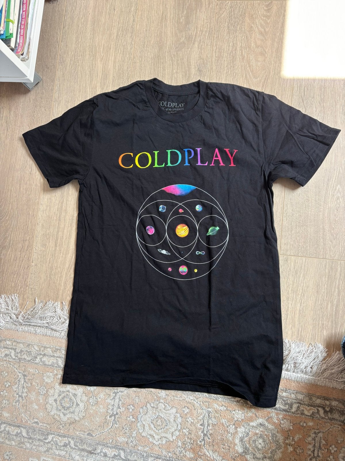 Coldplay Music of the Spheres Live 2023 T-shirt, Zwart, Zo goed als nieuw, Korte mouw, Ophalen