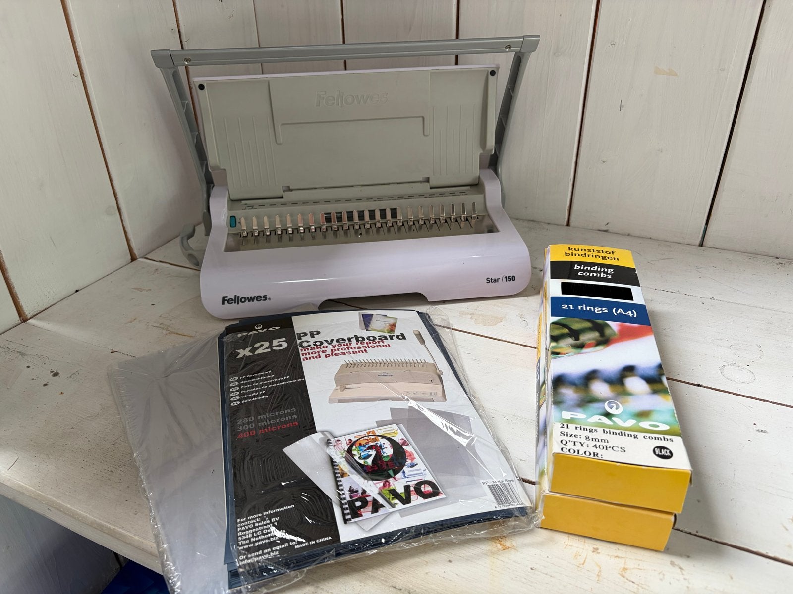 Fellowes Star 150 inbindmachine met toebehoren, Diversen, Bureau-accessoires, Ophalen, Gebruikt