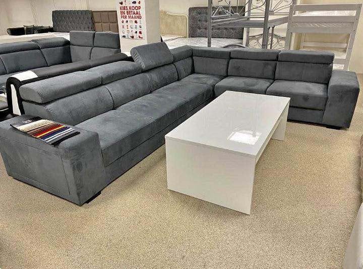 Luxe L-vormige bank – fluwelen stof, modern design, Ophalen of Verzenden