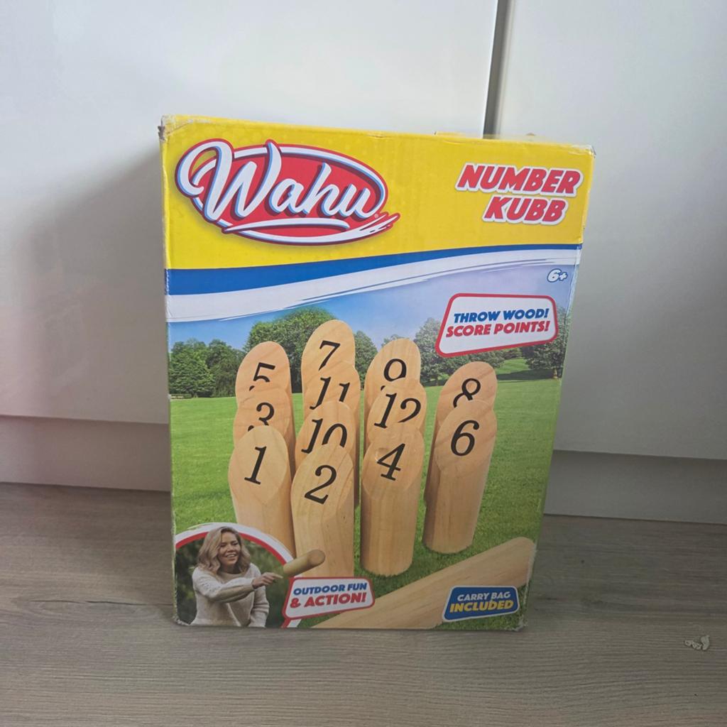 Wahu Number Kubb - Houten Werpspel voor Buiten, Ophalen, Zo goed als nieuw