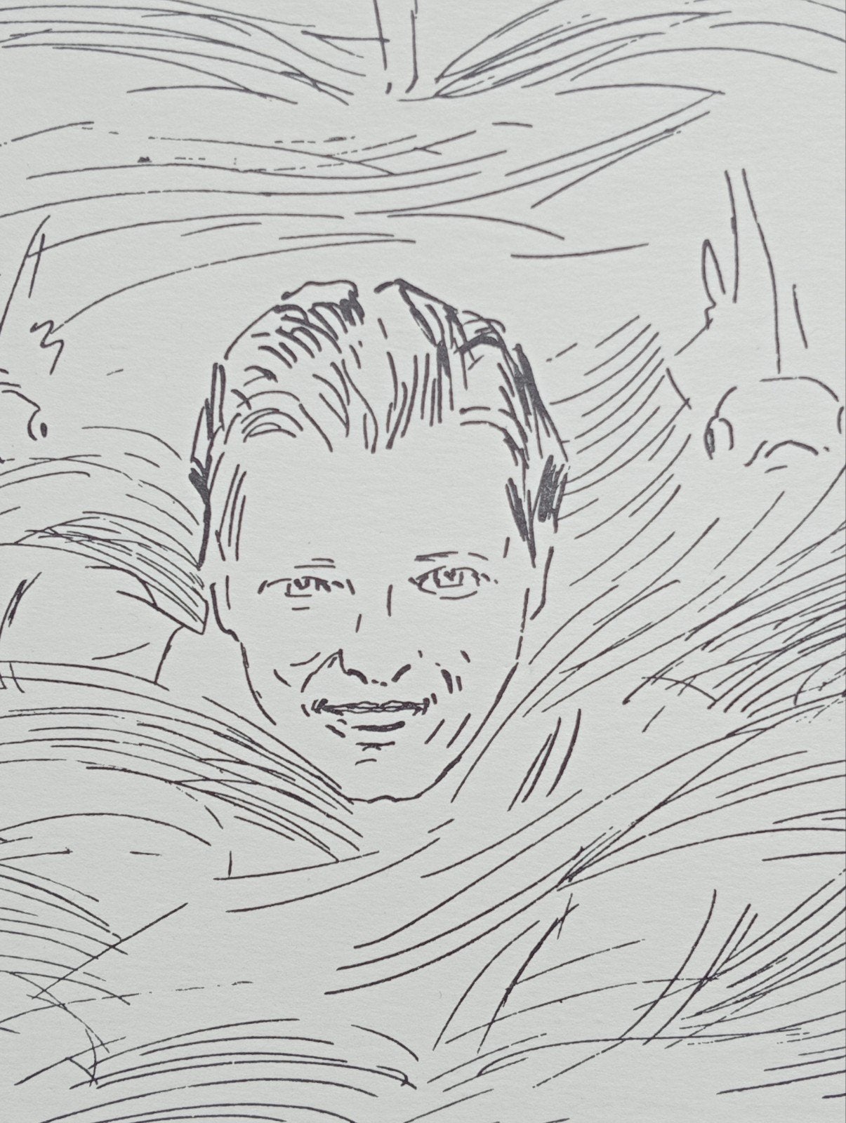 Litho 1937 'Willy den Ouden slaat vissen en Queen Mary', Ophalen of Verzenden, Voor 1940, Gebruikt