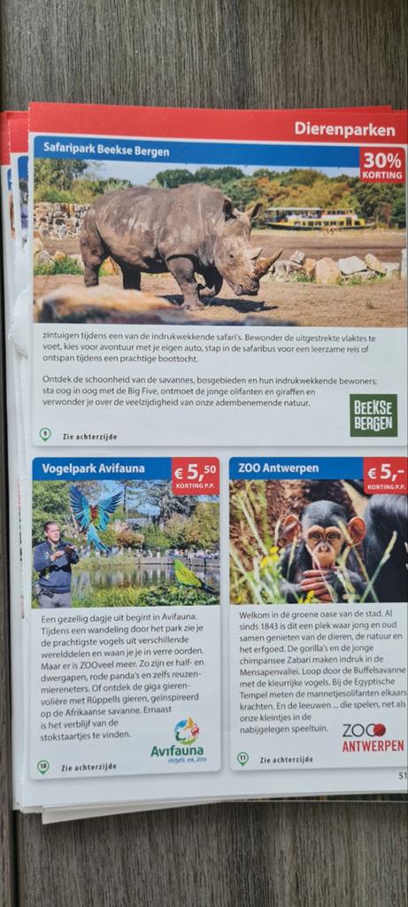Postcodeloterij verschillende voordeelbonnen ( zie foto's), Drie personen of meer, Kortingskaart