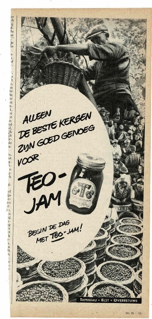 Alleen De beste kersen zijn goed genoeg voor TEO -JAM 1950, Verzamelen, Verzenden, Zo goed als nieuw, Overige typen