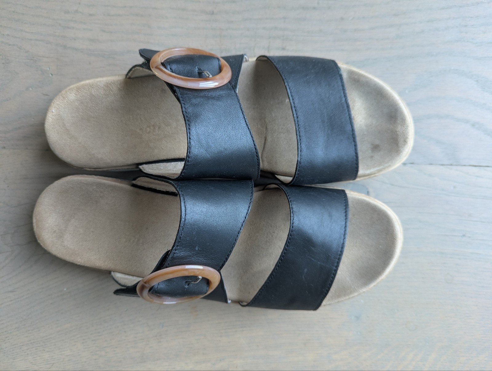 Remonte zwarte sandalen met gesp, maat 44, Zwart, Remonte, Gedragen, Sandalen of Muiltjes